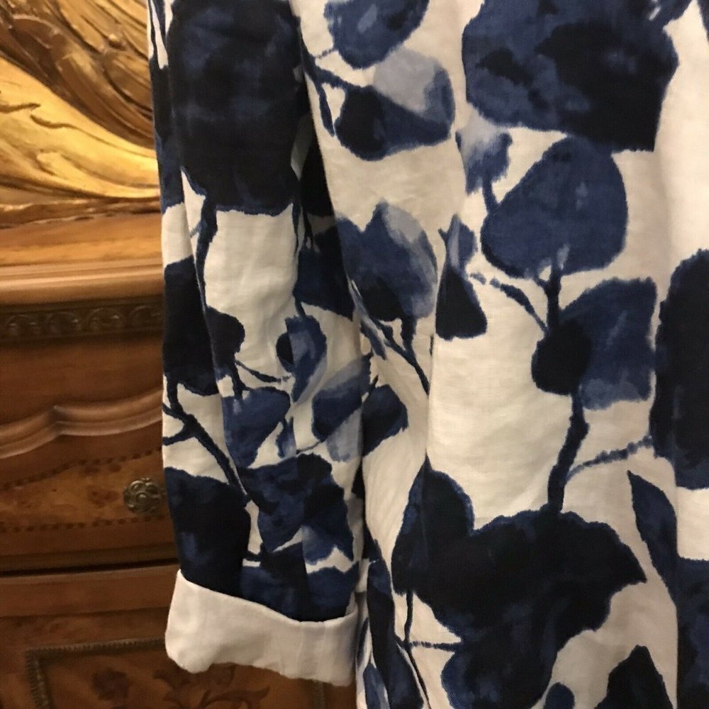 Grace Elements. Size 4. Linen Open Front Floral J… - image 3